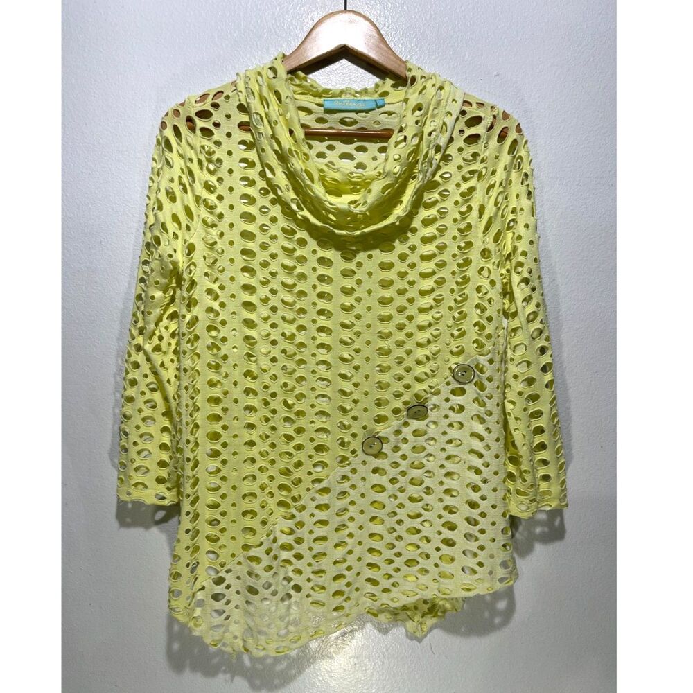Anthonys Resort wear beach cover up net oversized vacation casual green women S